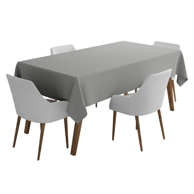 Vargottam Rectangular Tablecloth, 58'' x 120'', Gray, 58'' x 120'', Elegant, Solid, 100% Polyester, Tablecloth