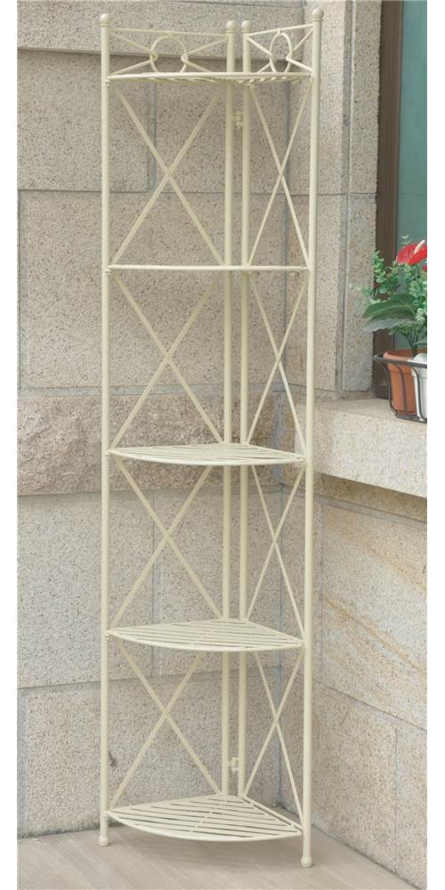 Iron 5Tier Indoor/Outdoor Corner Shelf Rack