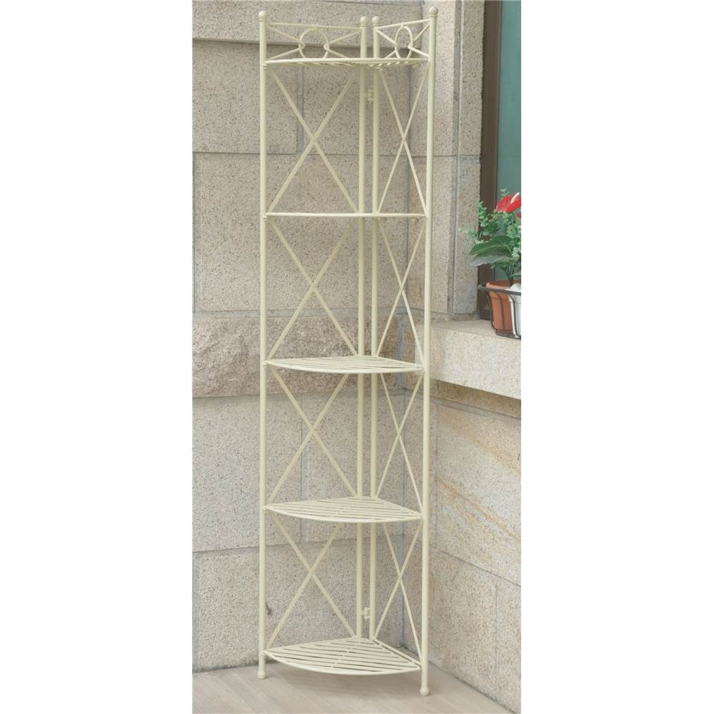 Iron 5Tier Indoor/Outdoor Corner Shelf Rack