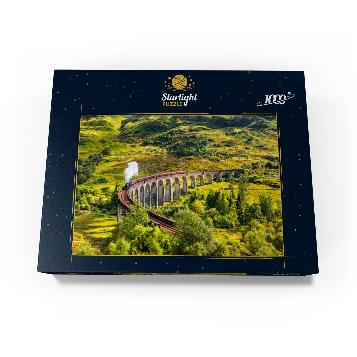 MyPuzzle - Glenfinnan Railway Viaduct With Jacobite Steam Train Scotland - Premium 1000 Piece Jigsaw Puzzle for Adults