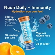 Nuun Immunity: Immune Support Supplement, Blueberry Tangerine + Orange Citrus, 4-Pack (40 Servings)