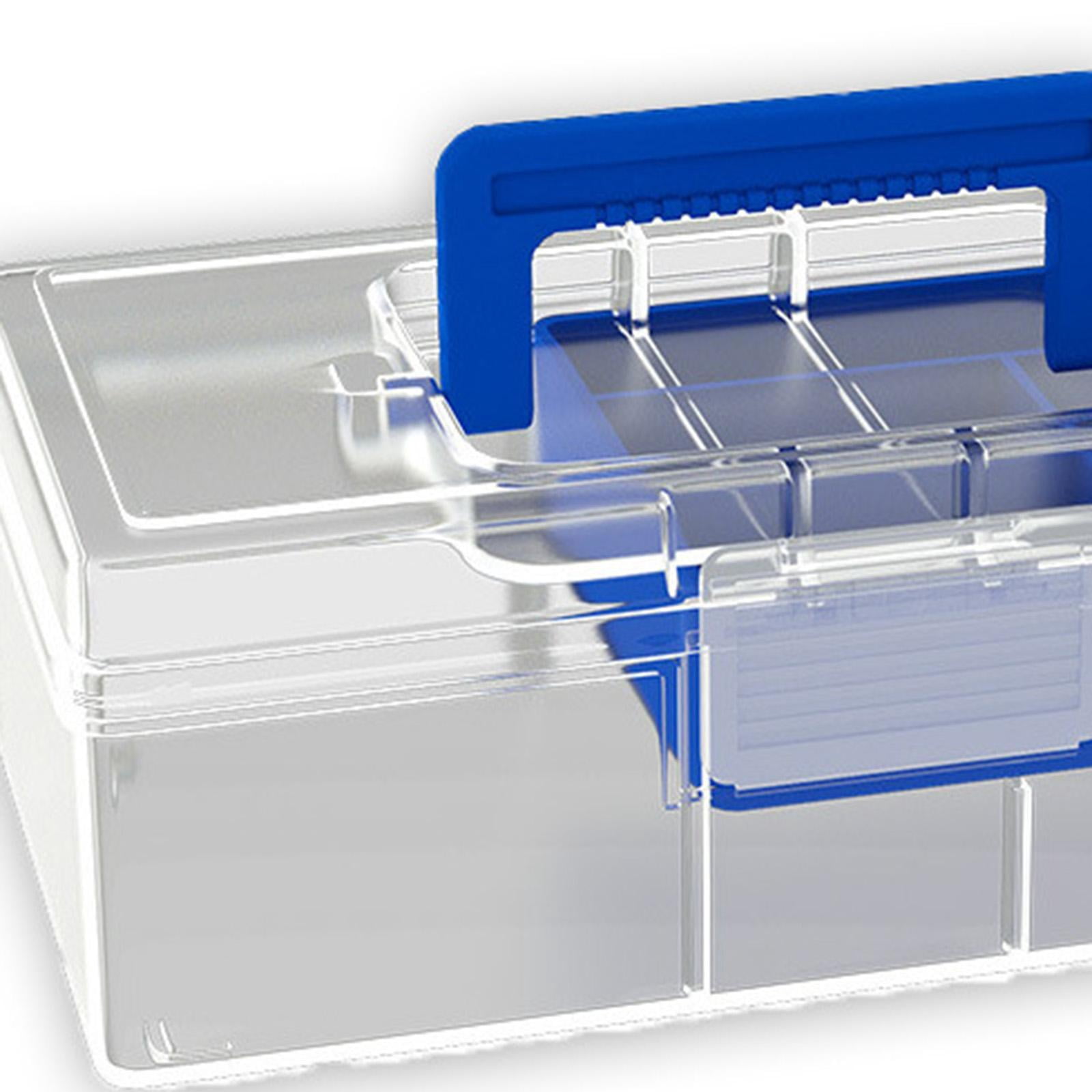 harayaa Fishing Tackle Box 2 Layer with Handle Fishing Accessories Fly Fishing Hard Case blue