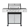 thumbnail image 3 of Propane Gas BBQ Grill With Side Burner, 46790BTU Enamel Cast Iron Cooking Grids Outdoor Barbecue Stainless Steel, 3 of 9