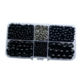 thumbnail image 2 of 600 cuentas para manualidades, suministros para abalorios, hechas a mano, brillantes, multifuncionales y sueltas para Negro, 2 of 9