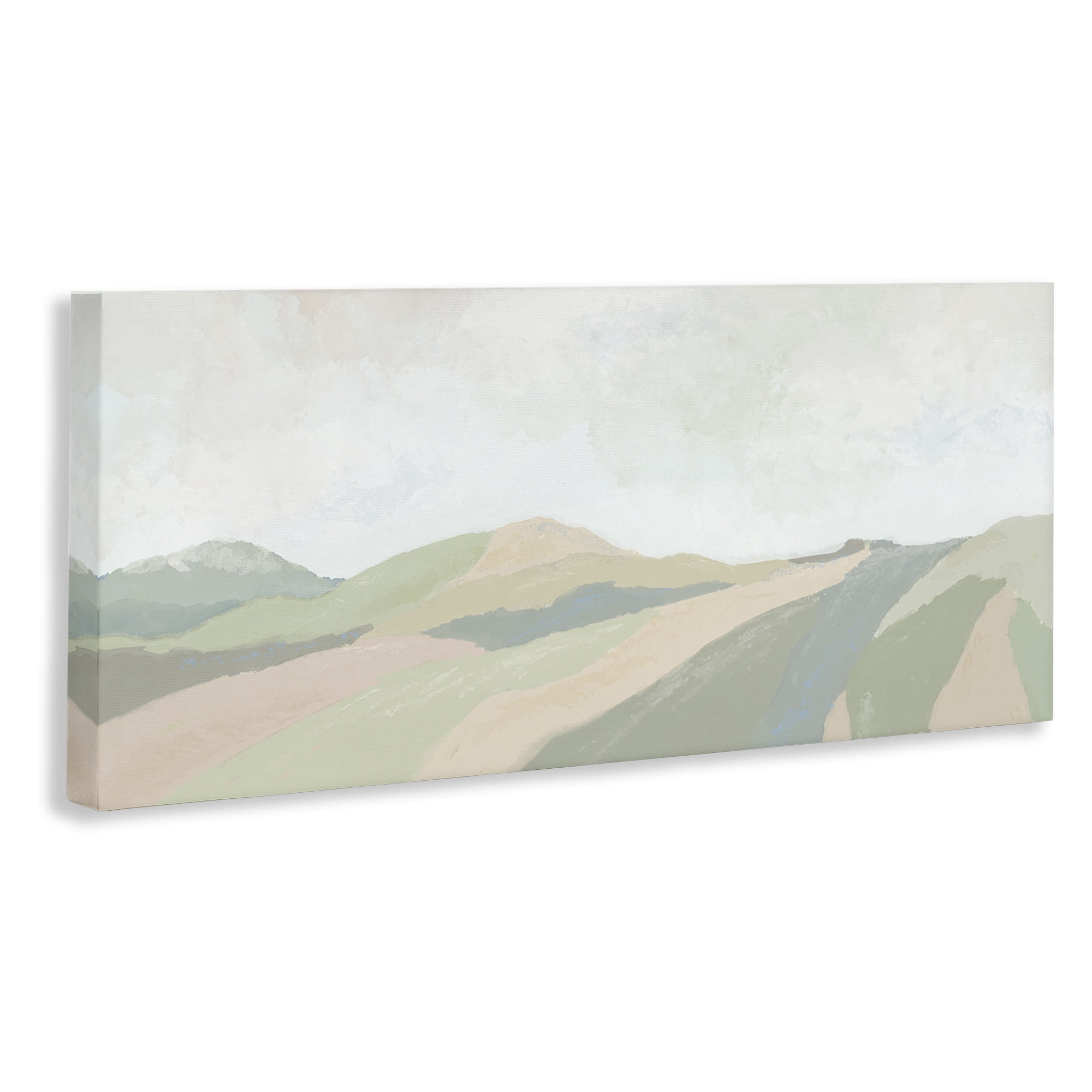 Stupell Industries Striped Green Hills Landscape & Nature Painting Wrapped Canvas Art Print Wall Art, 24 x 10
