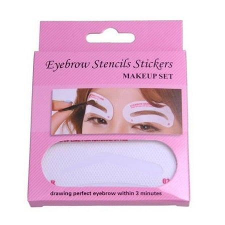 Eyebrow Stencil Sticker Set, Draw Perfect Eyebrows In 3 Minutes or Less (12 Stencil Options Included) by Classic Beauty + Cat Line Makeup