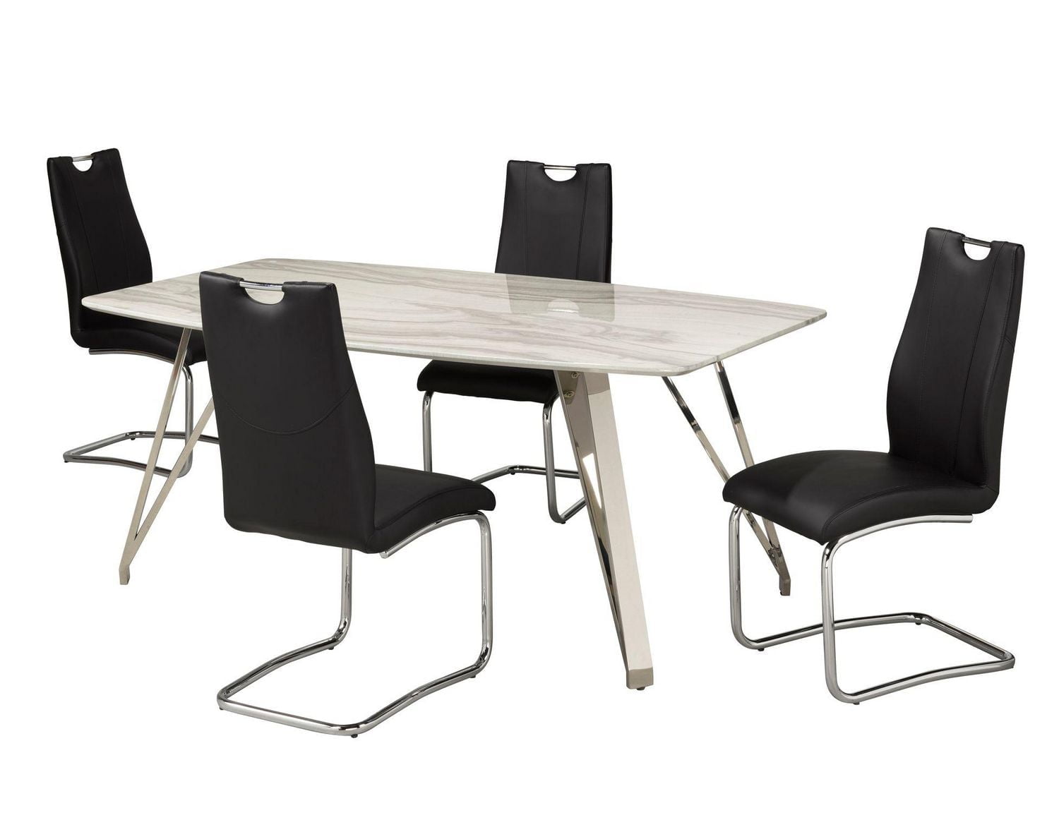 Meredith 5-Piece, Dining Set, Black