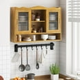 thumbnail image 6 of 35.4" Bathroom Wall Cabinet with Glass Door, Three Tiers of Medicine Cabinet with 2 Door Sliding for Bathroom, Kitchen, Dining Room, Natural, 6 of 7