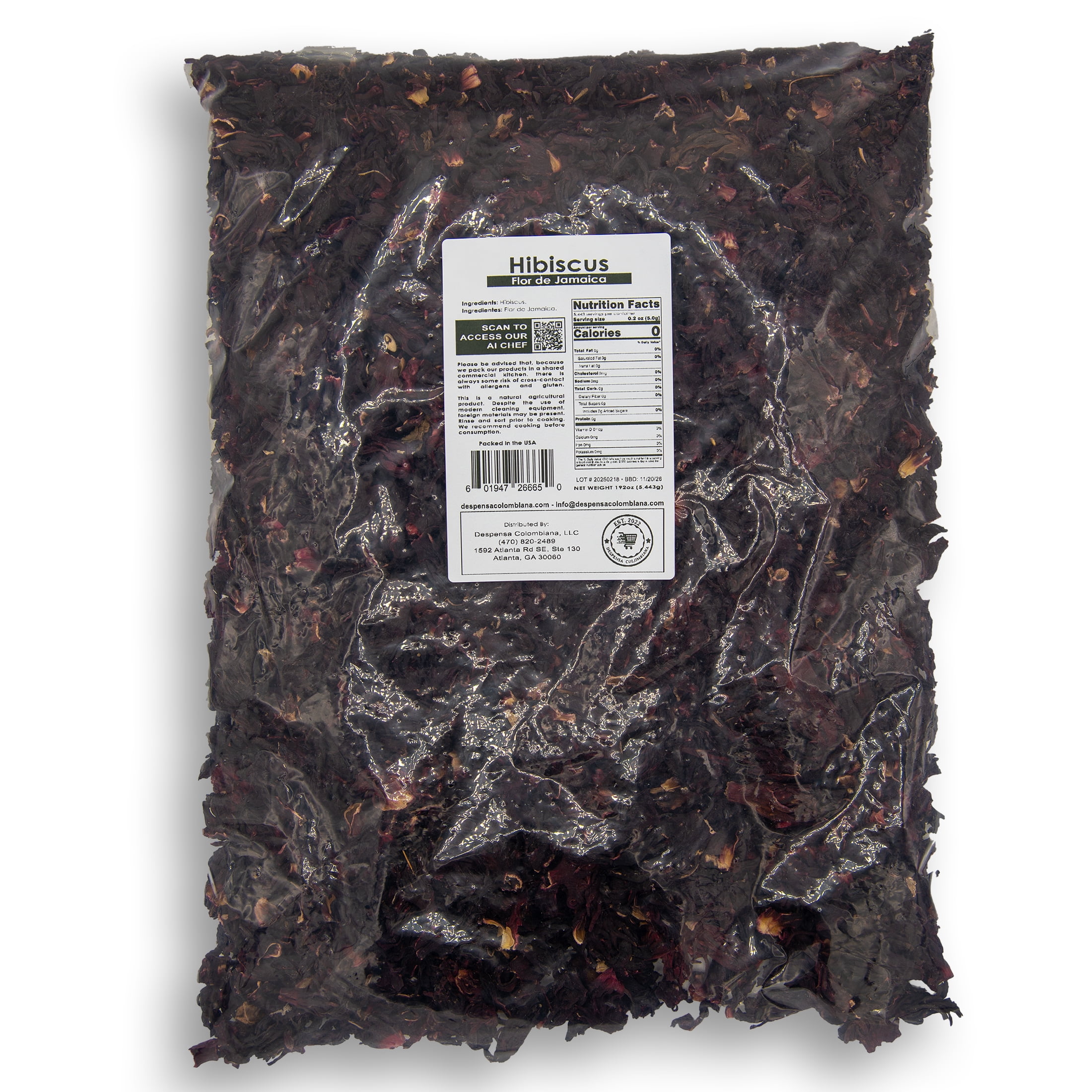 12 lbs Dried Hibiscus Loose-Leaf Flor de Jamaica, 192.00 oz Despensa Colombiana Bag