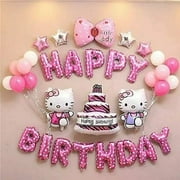 Hello Kitty Birthday Party Decorations Balloon Banner Cake Toppers Set