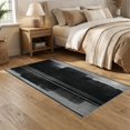 thumbnail image 2 of ODIKA Modern Textured Look Abstract Brushstroke Stripes With Metallic Edge Non-Slip Low Profile for Guest Room, Lounge, Apartment, 2 of 7