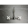 thumbnail image 3 of Kingston Brass KS1266PX Heritage Double-Handle Wall-Mount Bridge Kitchen Faucet, Polished Nickel, 3 of 7