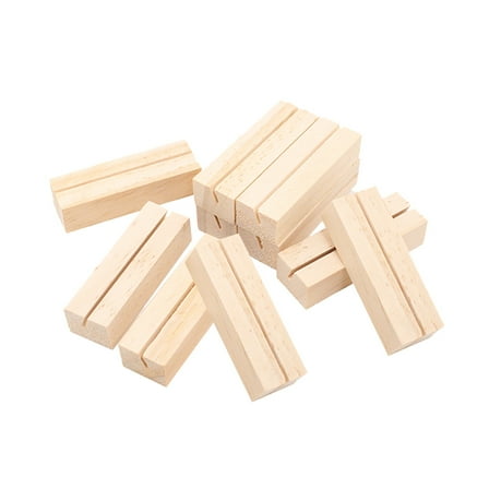 WEAVILUX 10 Pcs Wood Holder Stand Wooden Light Yellow Desk Accessory Flat Base