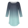 thumbnail image 3 of Womens Tops 3/4 Length Sleeve Tops Neck Casual Print Tunic T Shirts Three Quarter Length Tops Blouses For Women, 3 of 4