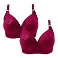 thumbnail image 1 of Timegard Wireless Bras for Women 2pc Ruched Full Support Adjustable Strap Comfy Daily Seniors Bras, 1 of 7