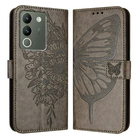 

Case for Vivo Y200 5g Magnetic Premium Leather Embossing Butterfly Flip Cover