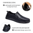 thumbnail image 2 of Mens Casual Moccasins Comfortable Breathable Non-slip Loafers Retro Lightweight Flat Driving Shoes Black 11 US, 2 of 7