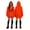 Ginger, variant on Mid Length Holiday Costume Coat, Scary Fangs Pumpkin Face Hooded Zip Jacket, Oversized Mid Length Halloween Sweatshirt With 3D Stem Hood, Multiple Spooky Graphic Print Holiday Outerwear, Orange XXL