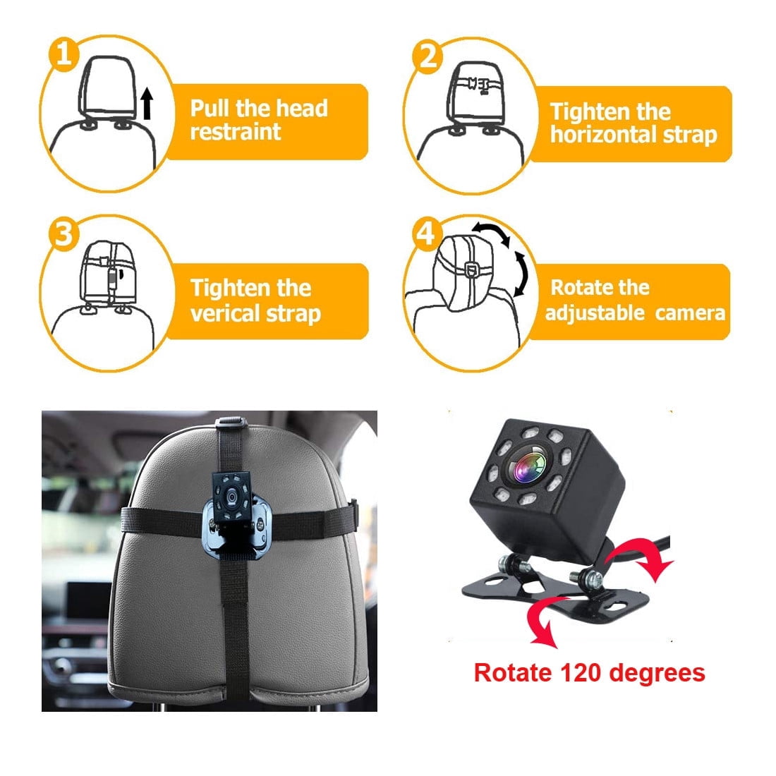 56 STORE Baby Car Back Seat Camera, 4.3" HD 1080P Monitor Screen Camera Night Vision Infant Mirror