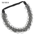 thumbnail image 1 of Nvzi Diadema trenzada de cabello sintético, estilo clásico, con mechones anchos, ideal para bodas, con trenzas esponjosas y desordenadas. Accesorio de belleza para mujer, color gris., 1 of 3