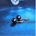 thumbnail image 2 of K-KED Women 925 Sterling Silver 10mm Black Sea Shell Pearl Drop Dangle Earrings Gift, 2 of 2