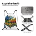 thumbnail image 5 of Drawstring Backpack - USA Map Floral States Splash Proof Small Drawstring Gym Bag for Women Men, Cinch Sports String Bag Backpack for Travel Swimming Beach, 5 of 8