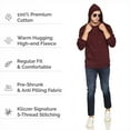 thumbnail image 5 of Klizzer Luxury 100% Cotton Hoodies for Men - Rich Fabric, Soft & Comfortable, Maroon (Sizes S-2XL), 5 of 7