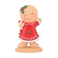 thumbnail image 2 of Gingerbread Kids Tabletop Christmas Statue Figures Cute Christmas Decor for Store Bar, Resin Material, Holiday Gift, 2 of 7