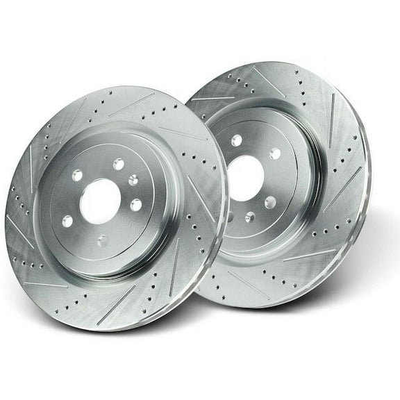 Rear Brake Rotor Set 2 - Compatible with 2010 - 2015, 2017 - 2021 Chevy Camaro 6.2L V8 2011 2012 2013 2014 2018 2019 2020