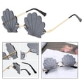 thumbnail image 1 of Gafas de Sol Salvador Sin Montura Retro para Mujeres Gris Negro, 1 of 7