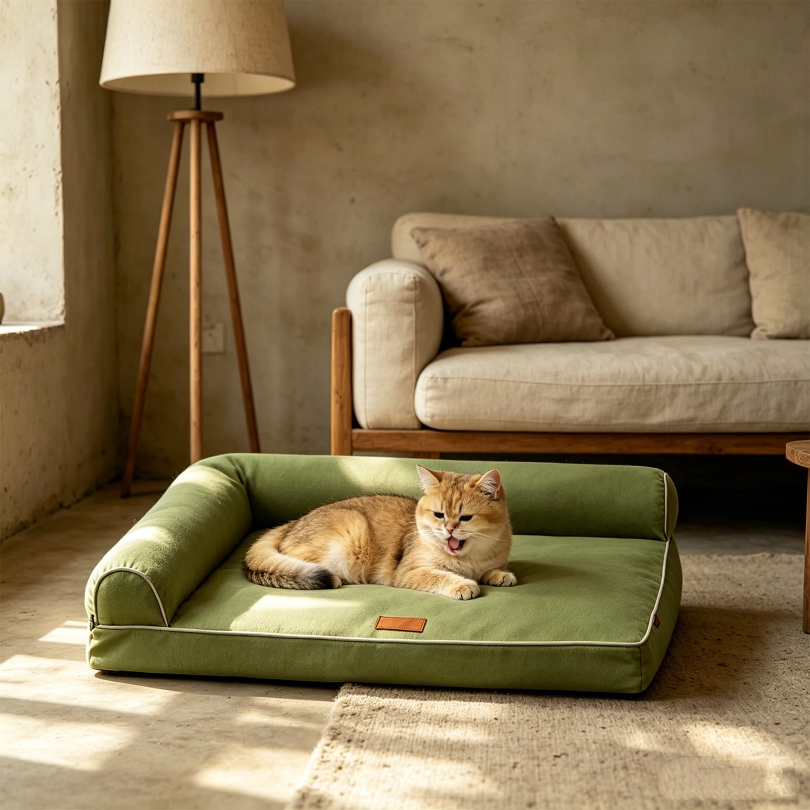 AURIGATE 4 Season Waterproof Dog Sofa, Removable Washable Pet Bed with Non-Slide Bottom, 24.02x17.72x3.94in Green