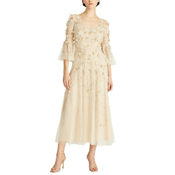 Theia womens  Zolene Embellished Midi Dress, 14