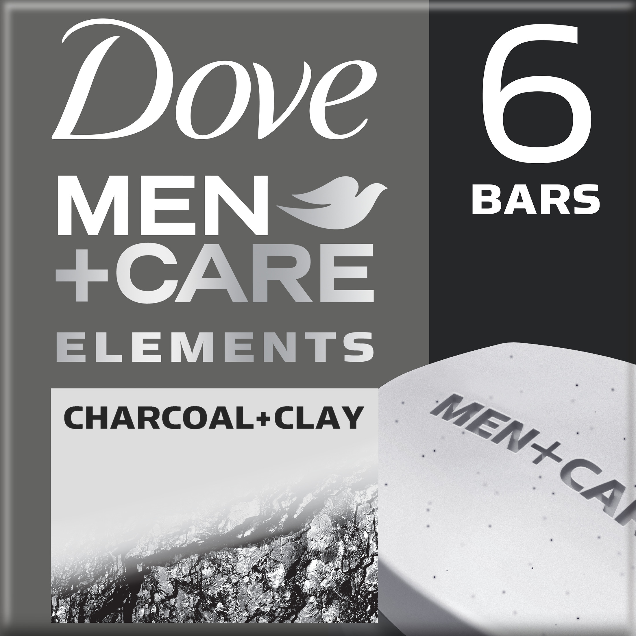 Dove Men+Care Elements Body and Face Bar Charcoal + Clay 3.75 oz, 6 Bar - image 2 of 7