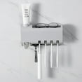 thumbnail image 3 of Self Adhesive 3 In 1 Automatic Toothpaste Dispenser Toothbrush Storage Rack Holder Home Bathroom Set, 3 of 9