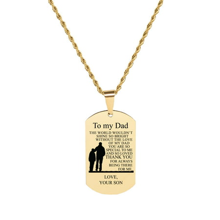 Sentiment Tag Necklace - TO DAD FROM SON (Best Father Son Tattoos)