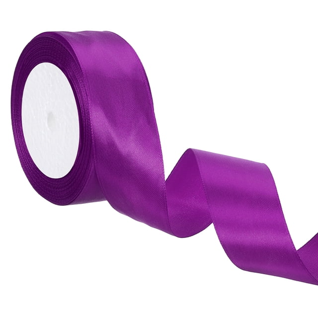 Unique Bargains 24 Yards Purple Red Satin Ribbon, Polyester for Gift Wrapping Wedding Decoration