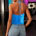 thumbnail image 4 of HXWCHs Women's Sleeveless Glitter Party Tank top Clubwear Night Out Fashion Summer Rave Outfit S Blue, 4 of 5