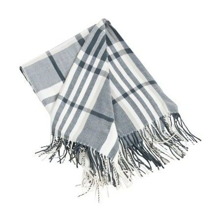 Gray Plaid Design Throw (50u0022X60u0022)