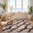 thumbnail image 3 of Design&I 8'x10' Washable Area Rug Blush Charcoal Swirls Sophisticated Modern Veined Surface Motif for Living Room, Family Extra Large Skid-Resistant Low Profile, 3 of 7
