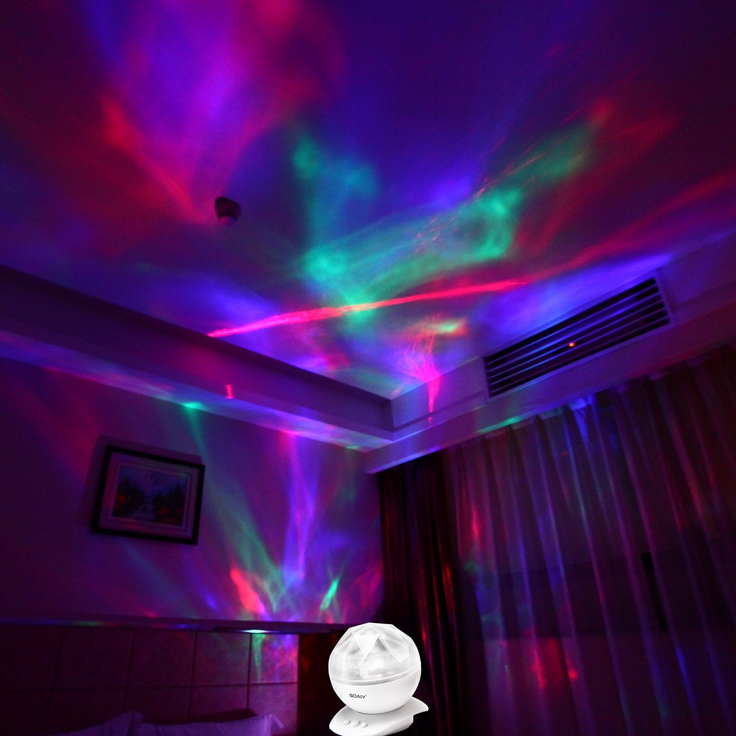 Soaiy Led Ocean Wave Night Light Projector Sleep Soothing