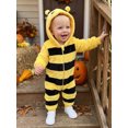 thumbnail image 4 of RUINIXCW Newborn Baby Girl Boy Halloween Bee Costume Cosplay Outfit Infant Fall Winter Clothes Snowsuit Fleece Jumpsuit Long Sleeve Zip Hooded Romper, 4 of 10