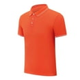 thumbnail image 2 of Mens Casual Polo Shirts Classic Short Sleeve Golf Shirt Fashion Button Cotton Top with Pocket Orange S, 2 of 4