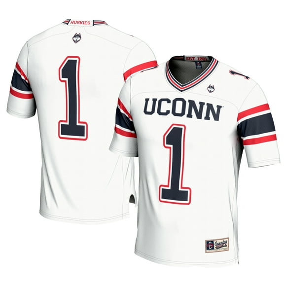 Men's GameDay Greats #1 White UConn Huskies Football Jersey