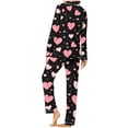 thumbnail image 3 of Women Valentine's Day Pajama Sets Cute Long Sleeve Heart Button down Shirt Tops and Pants 2 Piece Pjs Loungewear New Womens Fall Fashion 2 Piece Set Style B-9 Red M, 3 of 6