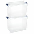 thumbnail image 1 of Homz 112 Quart Heavy Duty Clear Plastic Stackable Storage Containers, 2 Pack, 1 of 9