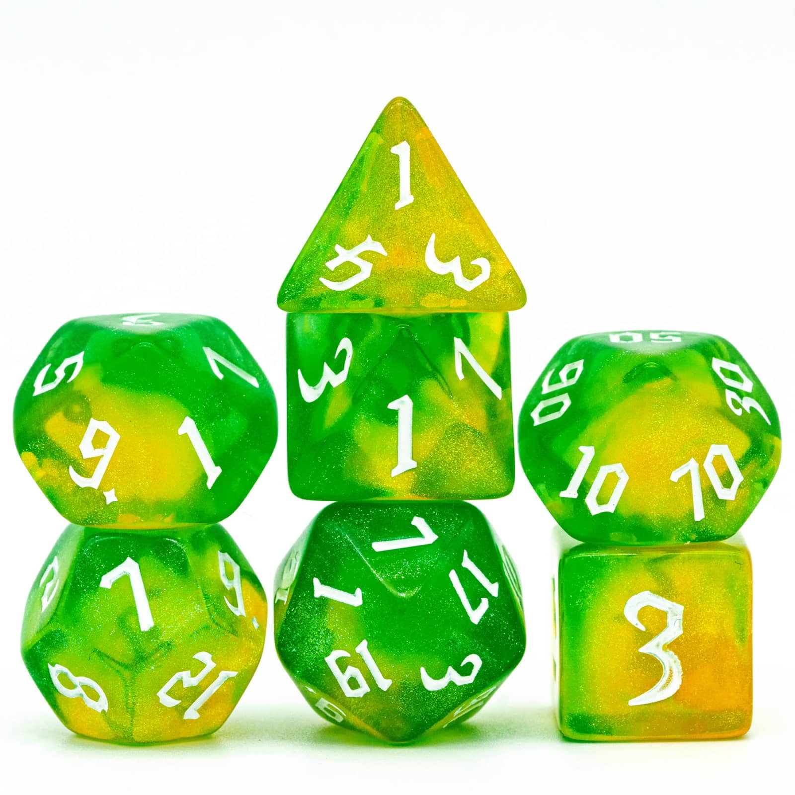 Cusdie 7Die Acrylic DND Dice, Sickle Font Polyhedral Dice Set for Role