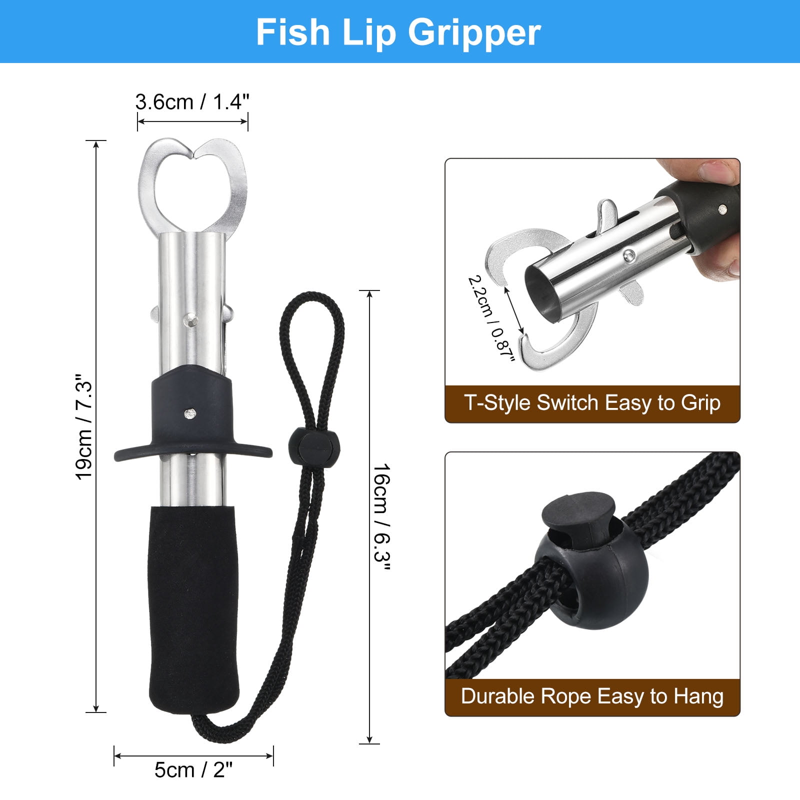 Uxcell Fishing Tool Kit Fish Hook Remover Tool Fish Plier Fishing Scale Fish Hook Remover Tool Lanyard