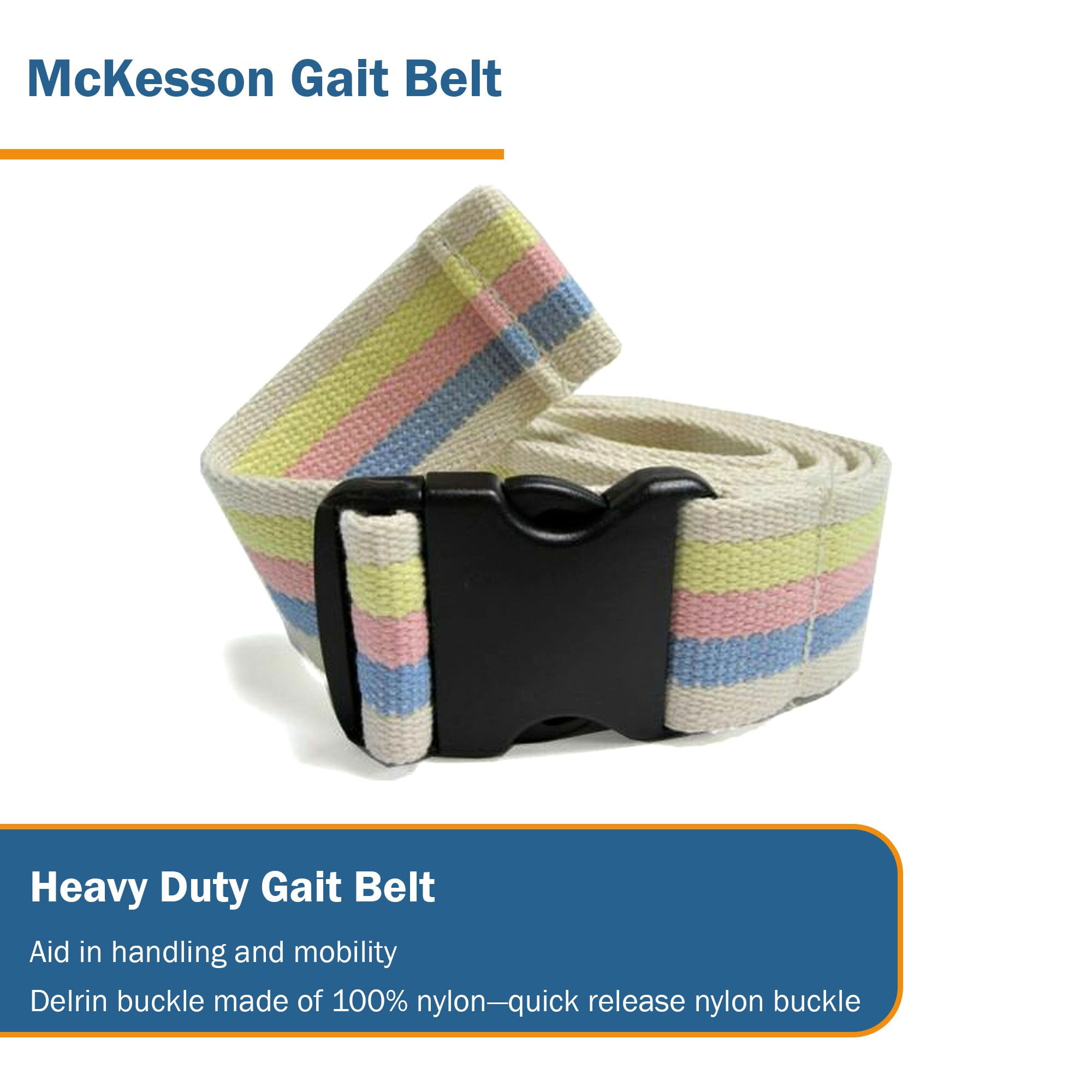 McKesson Transfer and Gait Belt - Walking and Transfer Aid for Caregivers, 60 in, 1 Ct McKesson Transfer and Gait Belt - Walking and Transfer Aid for Caregivers, 60 in, 1 Ct