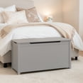 thumbnail image 2 of GZXS Wooden Toy Box Storage Chest, 31.5" Flip-Top Bench with Safety Hinged Lid, for Playroom & Bedroom Organization (Gray), 2 of 13