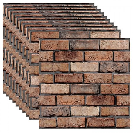 Florenta 20-Pack Self-Adhesive 3D Brick Wall Panels – Peel & Stick Faux Foam Wall Tiles for Easy DIY Home Decor